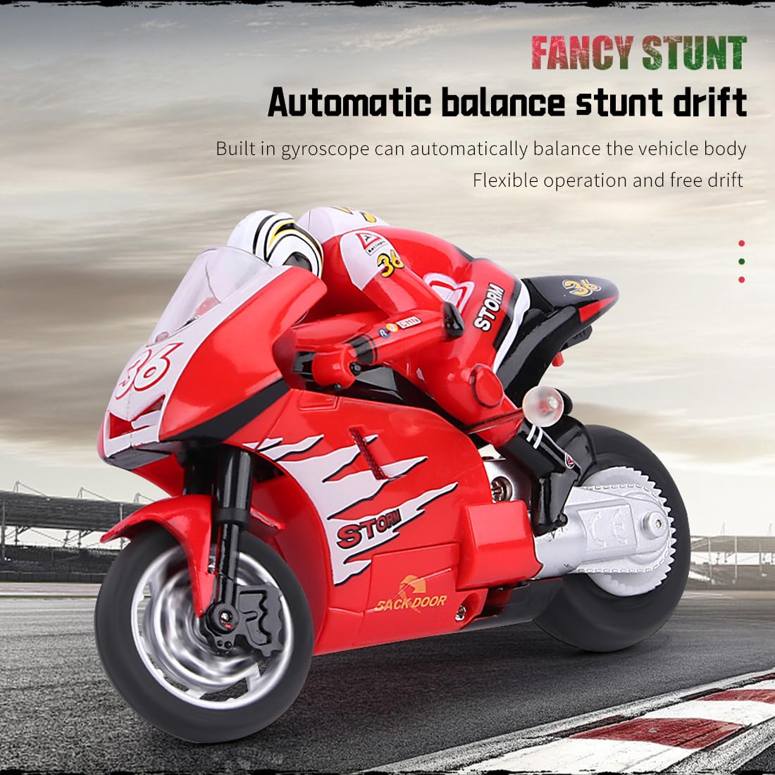 Mini Moto RC per Adulti, 2,4G Telecomando Proportzionale Completo Simulazione Moto Elettrica Drift, Alta Velocità RC Moto Stunt Drift Bike da Corsa Modello Regalo 8012 Rosso