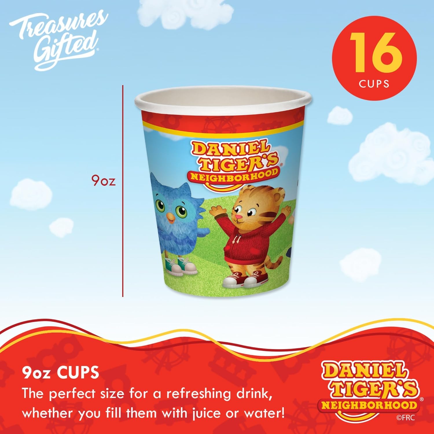 Treasures Gifted Officially Licensed Daniel Tiger Birthday Party Supplies - Serves 16 Guests - Ultimate Set Daniel Tiger Birthday Decorations - Tablecloth, Banners, Cake Toppers & More