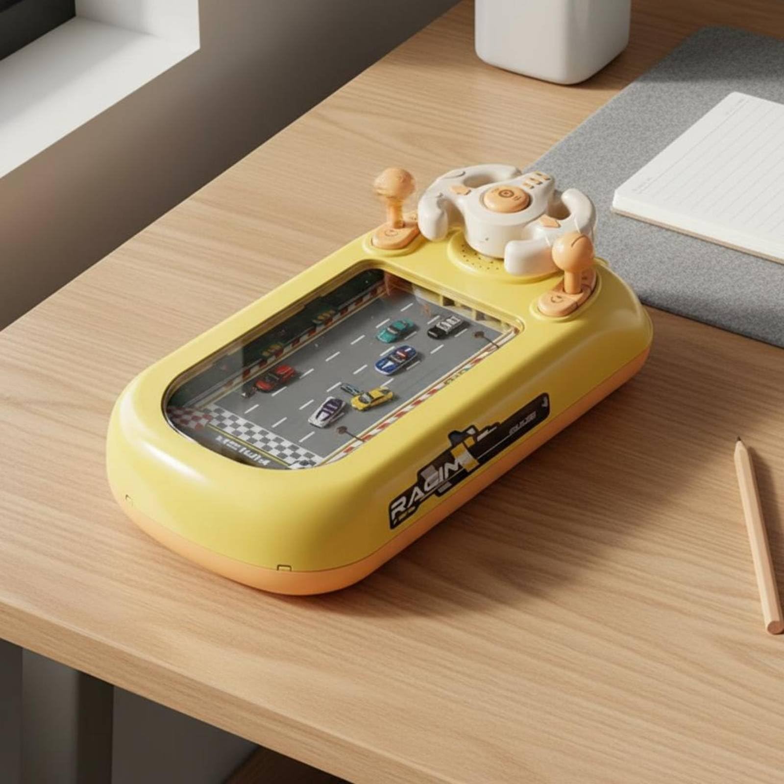 Simulatore Gioco Corsa Volante Interattivo Velocità Regolabile Suono Realistico Adatto per Educazione Giochi Familiari , Giallo , Upgrade Gara Recharge