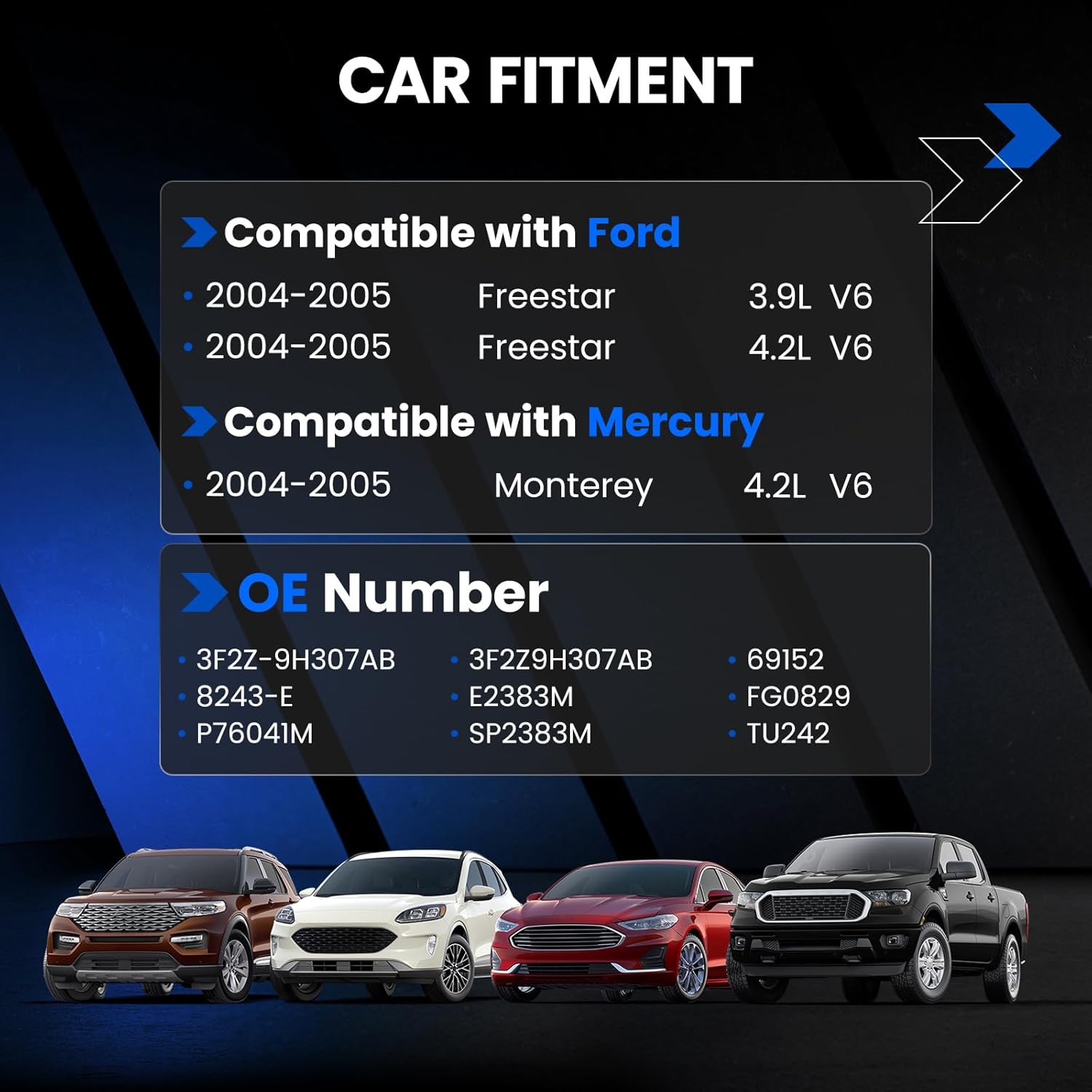E2383M Fuel Pump Module Assembly Compatible with Ford Freestar 2004-2005 3.9L 4.2L V6, Compatible with Mercury Monterey 2004-2005 4.2L V6, Gas Only, Replaces FG0829, P76041M, SP2383M, TU242