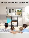 Rolling TV Stand with Power Outlet and Fabric Drawer for 32-75 Inch Flat/Curved Screen up to 220lbs LCD/LED/OLED Adjustable Height Mobile TV Cart with Wheels for Home Office Max VESA 600x400mm