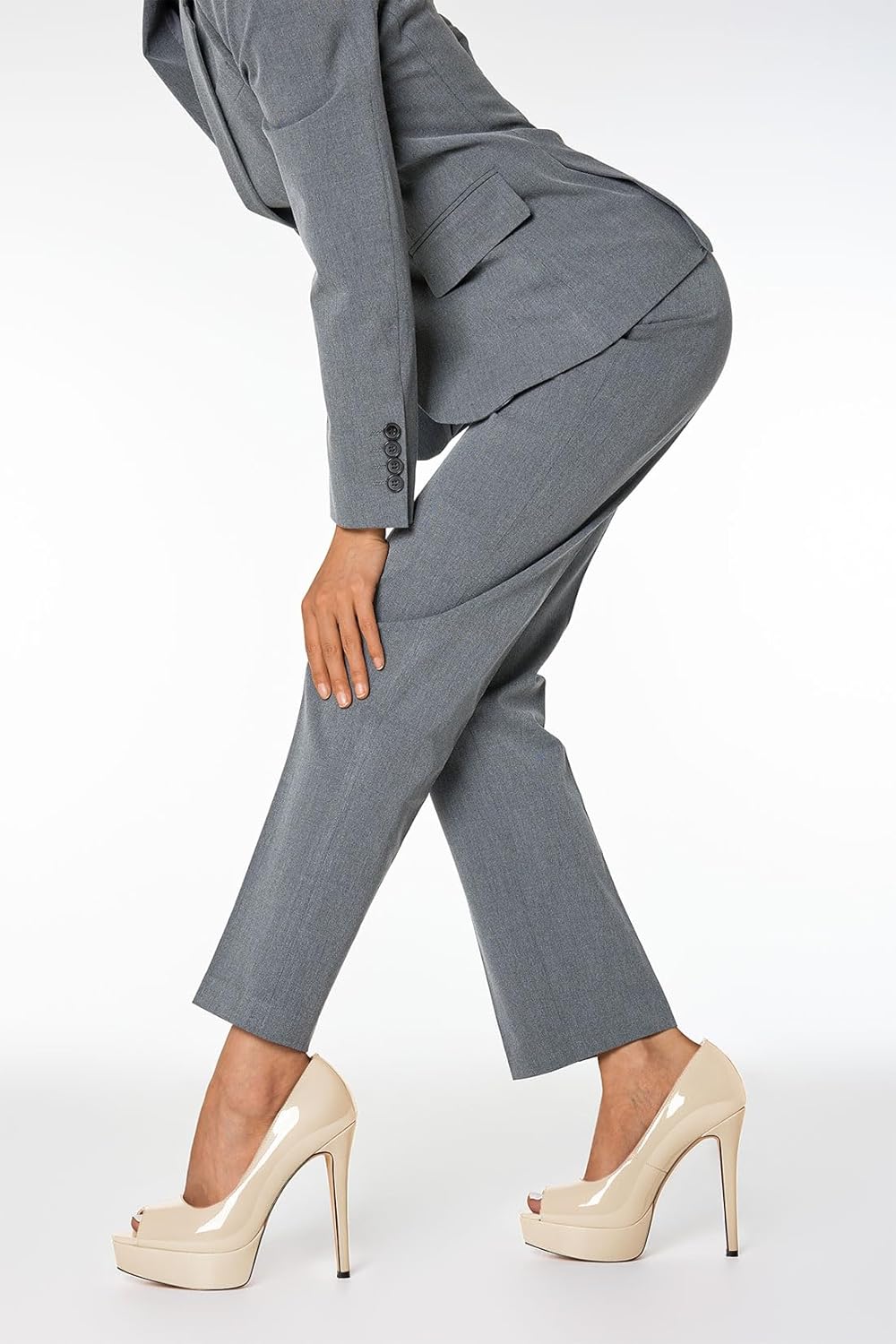 TNYNFBEB Peep Open Toe Stiletto High Platform Heel Pumps Slip-on Prom Party Dress Patent Leather 5.3 Inches Heels - Image 2