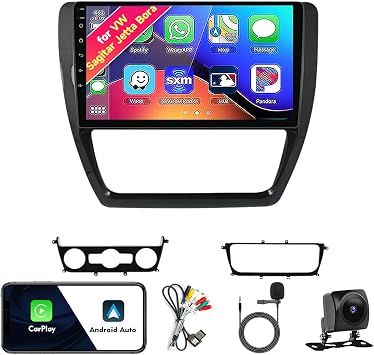 Car Radio Stereo for Volkswagen VW Sagitar Jetta Bora 2012-2016, Android 13, 10.1" IPS Touch Screen Upgrade Dash Kit with CarPlay & Android Auto, GPS Navigation 5G WiFi SWC DSP Camera 4CORE 1+32GB