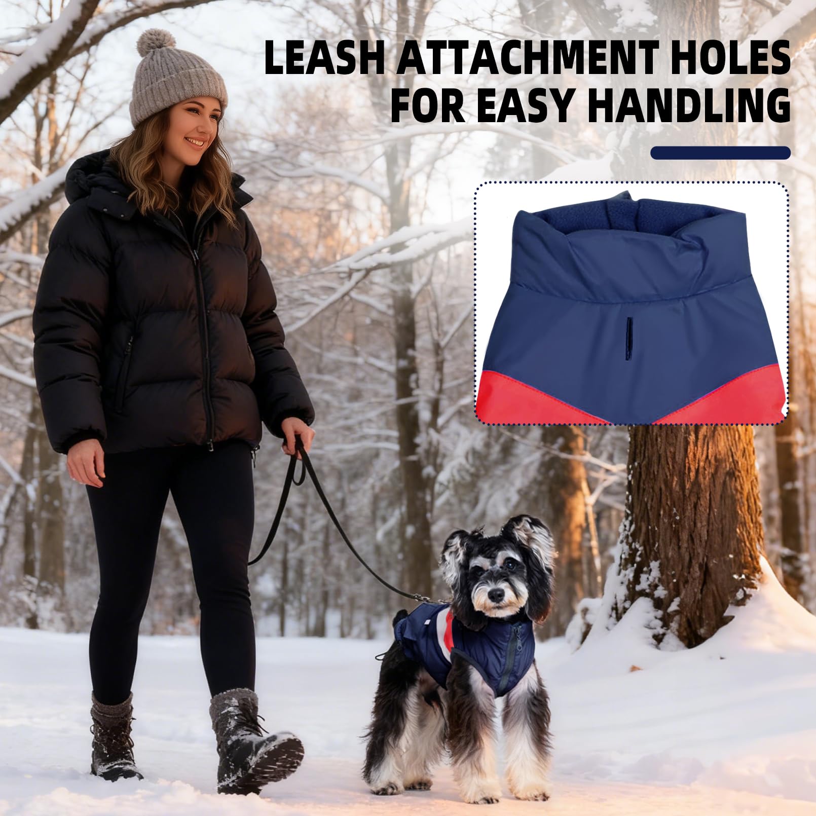 Giacche foderate in pile per cani, cappotti impermeabili per cani di piccola taglia, antivento, gilet invernale per cani da 3,6 a 5,9 kg