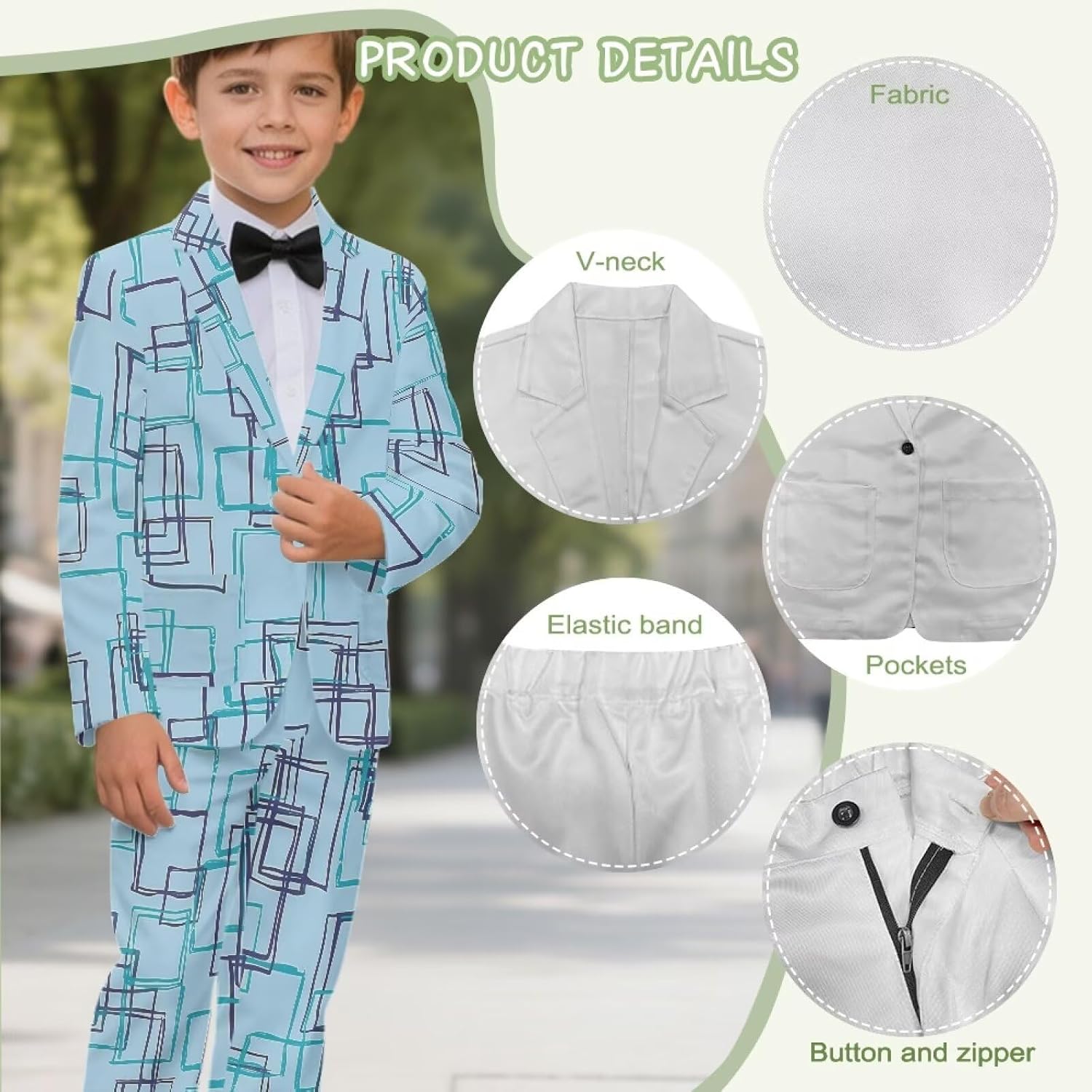 Suits Set for Boys Blazer Communion Dress Clothes Kids Wedding Ring Bearer Outfit 2 Piece Tuxedo Suit for 6-14 Years