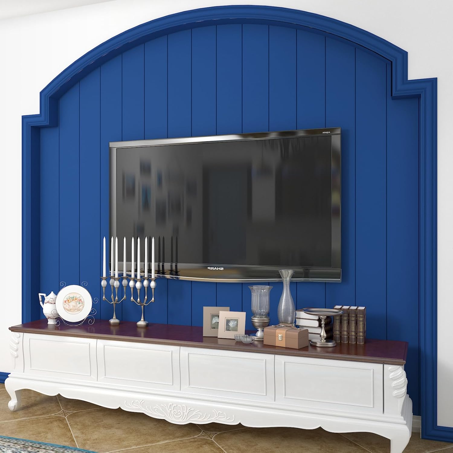 Royal Blue Peel and Stick Wallpaper 15.7"x160" Matte Blue Contact Paper for Cabinets Waterproof Self Adhesive Blue Vinyl Wrap Removable Thick Solid Blue Wall Paper for Bedroom Bathroom Walls