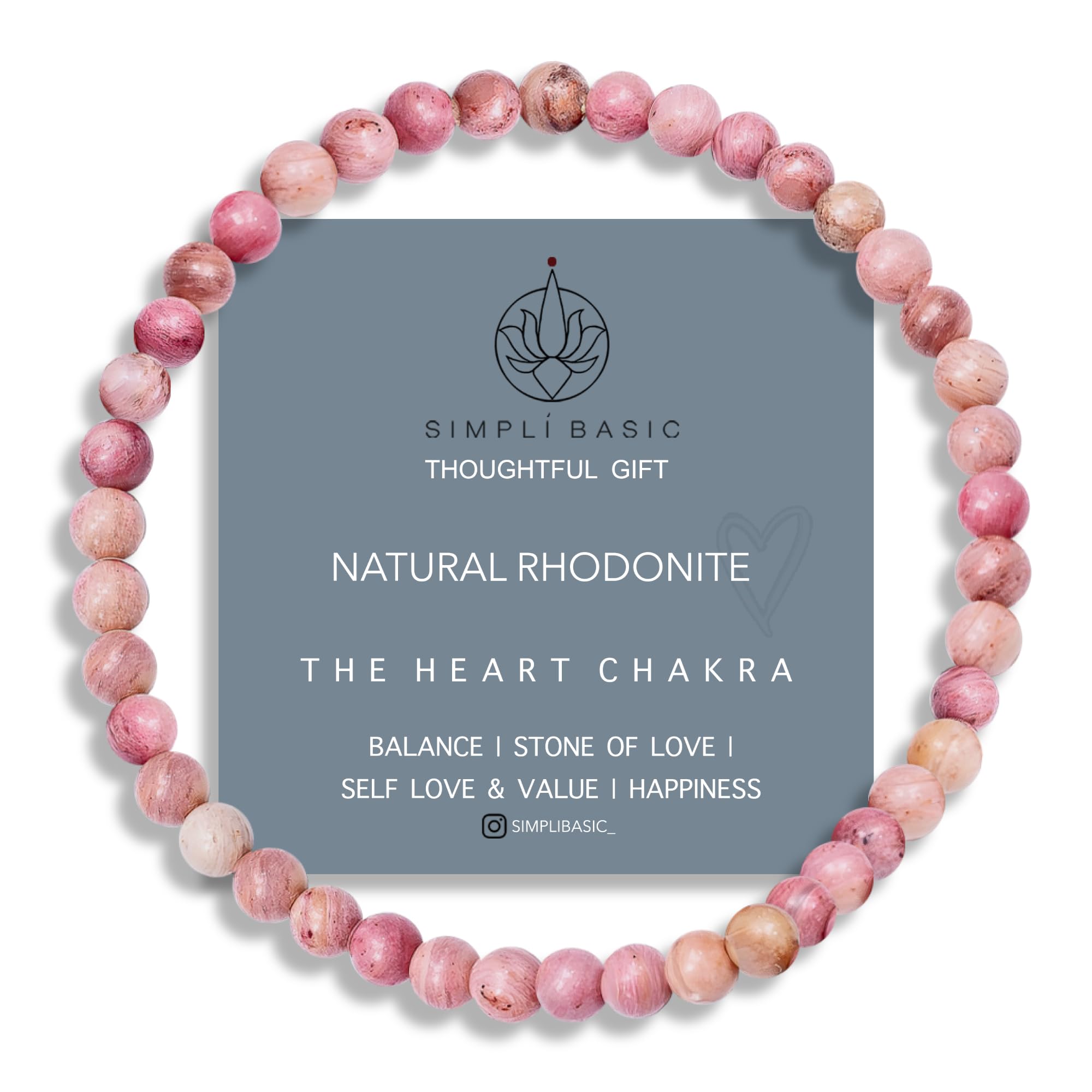Natural Healing Gemstone Bracelet 4mm Beads, Womens & Mens, Inc Gift Box — view 20