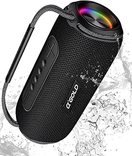 Caixa de Som Bluetooth - 60W / IPX6 À Prova D'água. Portátil, com Bateria para 10 Horas de Música. Entrada Auxiliar e Cartão Micro SD - Equalizador Duplo de Som - TWS - LED RGB e Alça para Transporte