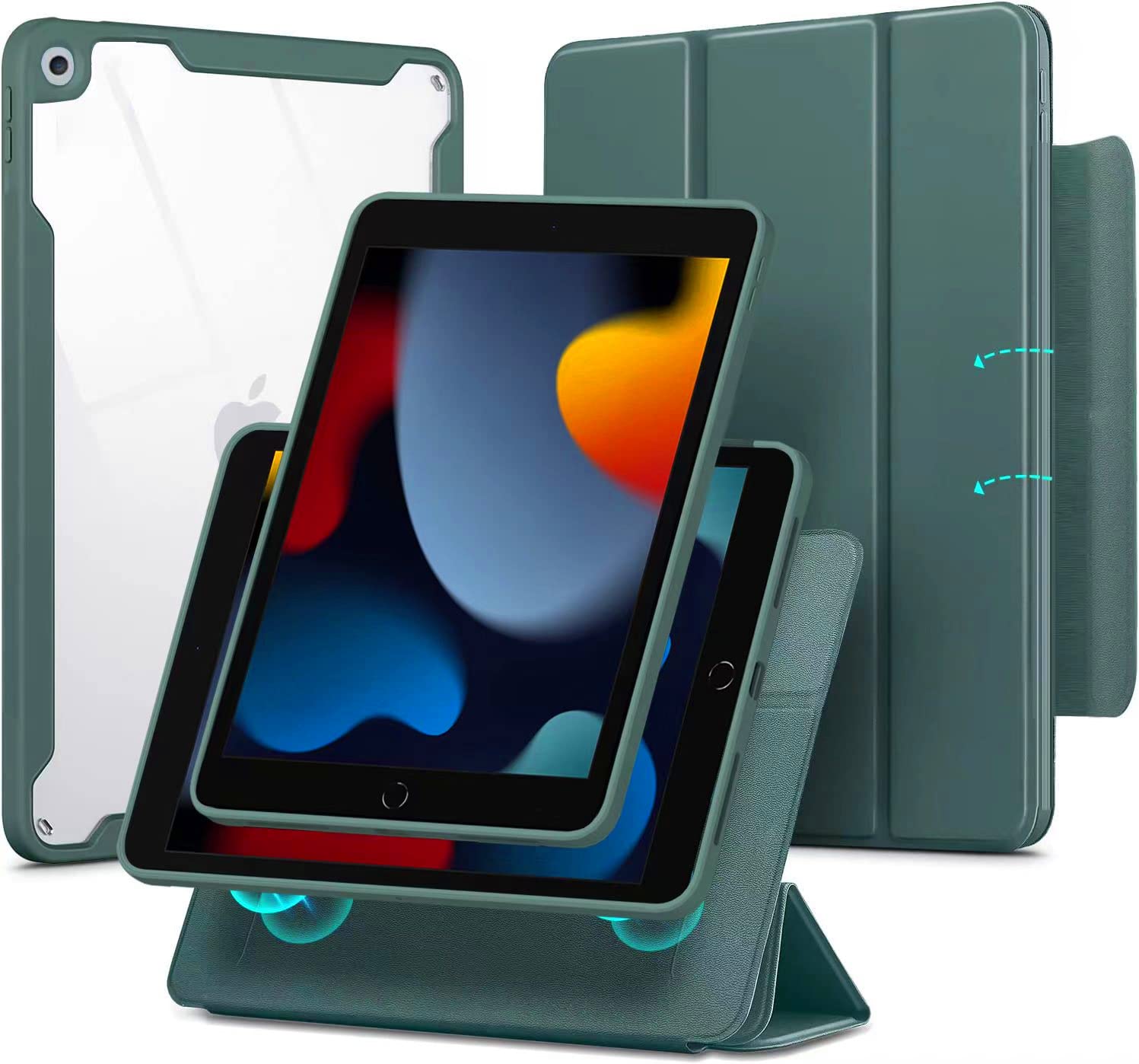 Amazon.co.jp: 縦置き 横置き iPad 10.2 ケース 取り外し 磁石 吸着 