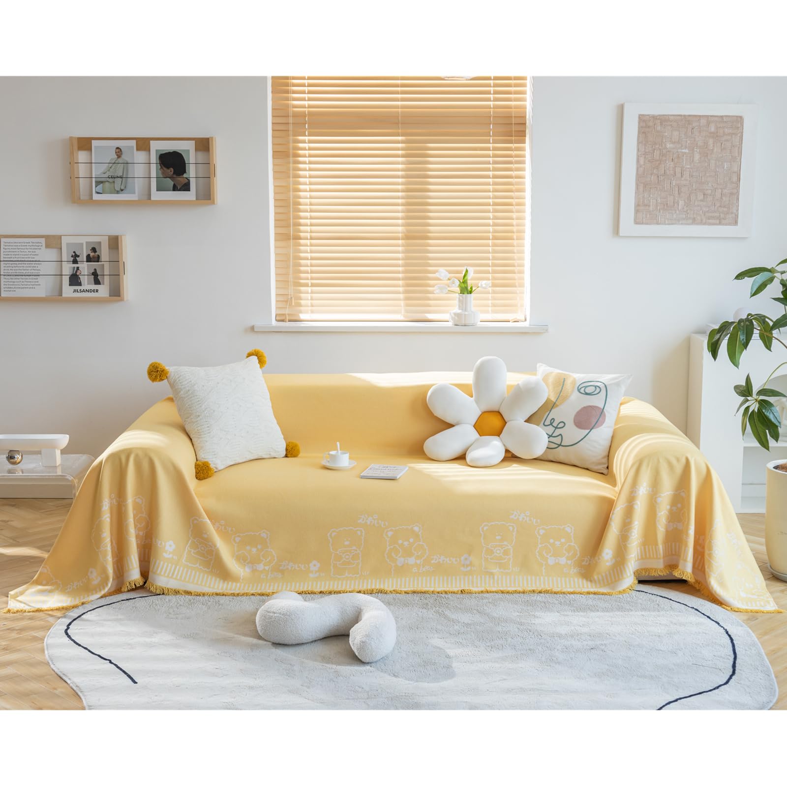 Housse de canapé en coton lavable pour protéger des taches et animaux