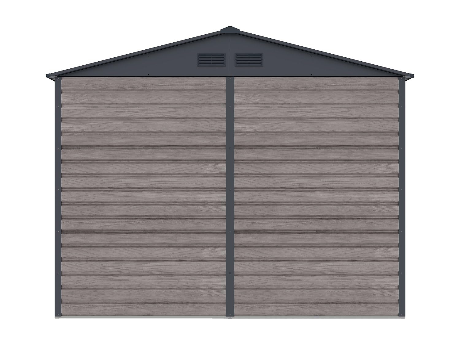 Venta-Unica - Caseta de jardÌn Metal de Acero galvanizado Efecto Madera Gris 7,17 m≤ - ADELMO