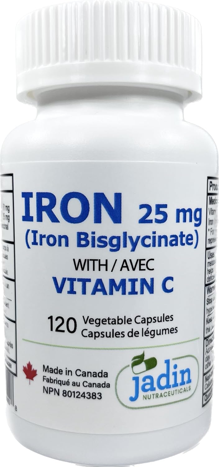Iron Bisglycinate 25 mg with Vitamin C 120 Vegetable Capsules