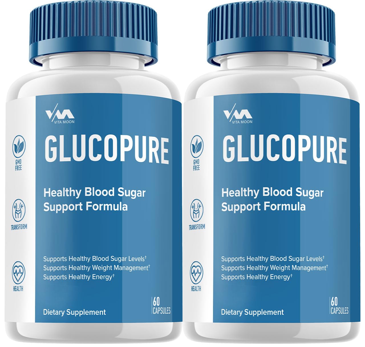 (2 Pack) Gluco Pure Healthy Vitamin Support Supplement - Advanced Formula Gluco Pure, GlucoPure Maximum Strength Reviews, 120 Capsules