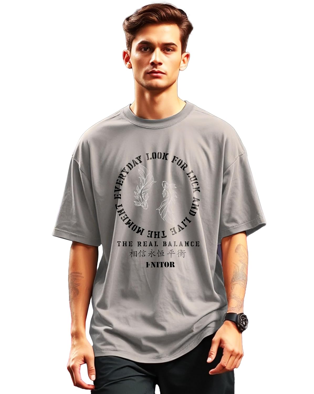 MANSLOOK Men T-Shirt with Printed Oversized