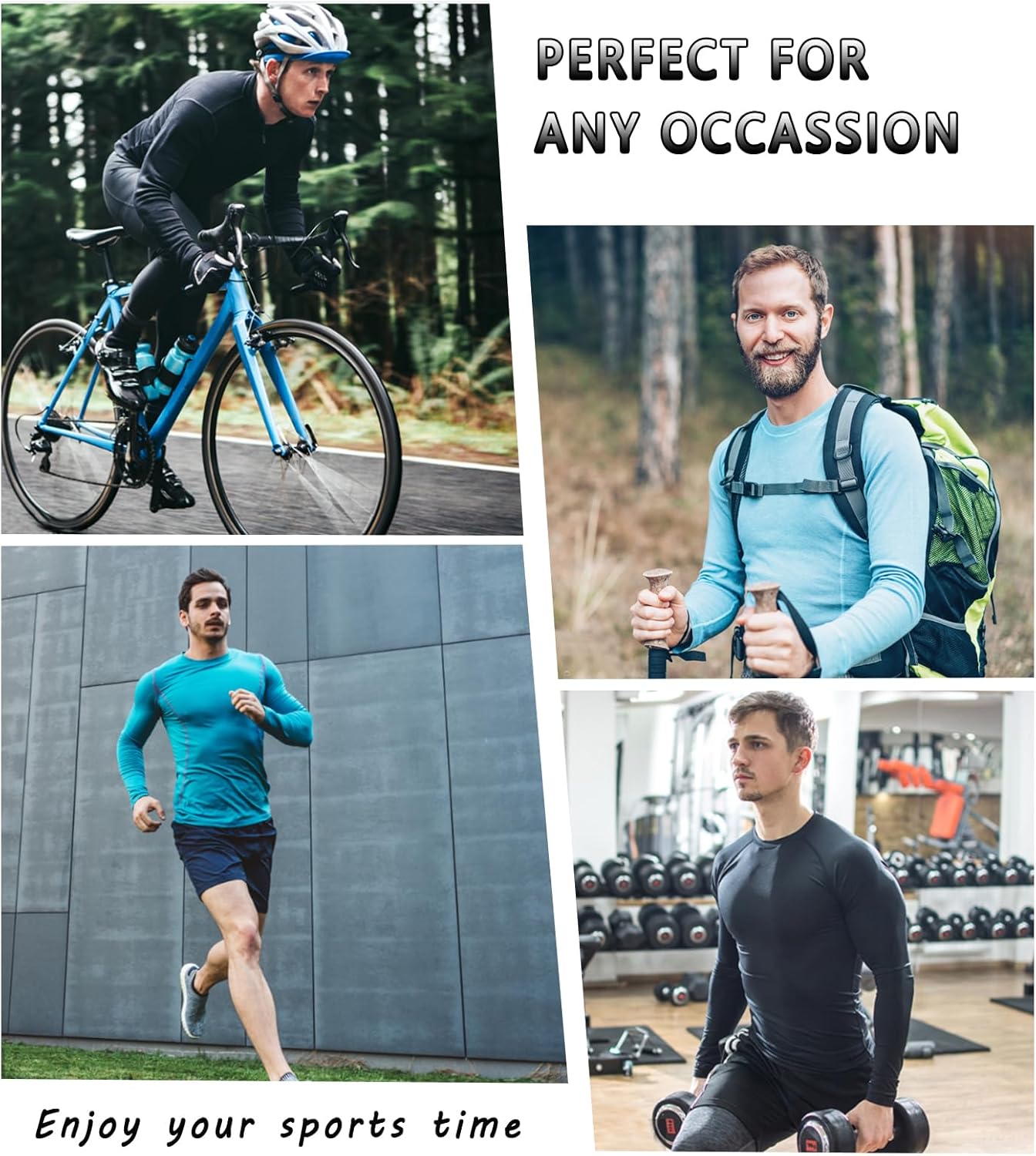 Men's Compression Shirts Long Sleeve Athletic T-Shirts Workout Running Tops Quick Dry Baselayer Undershirts for Football - Image 5