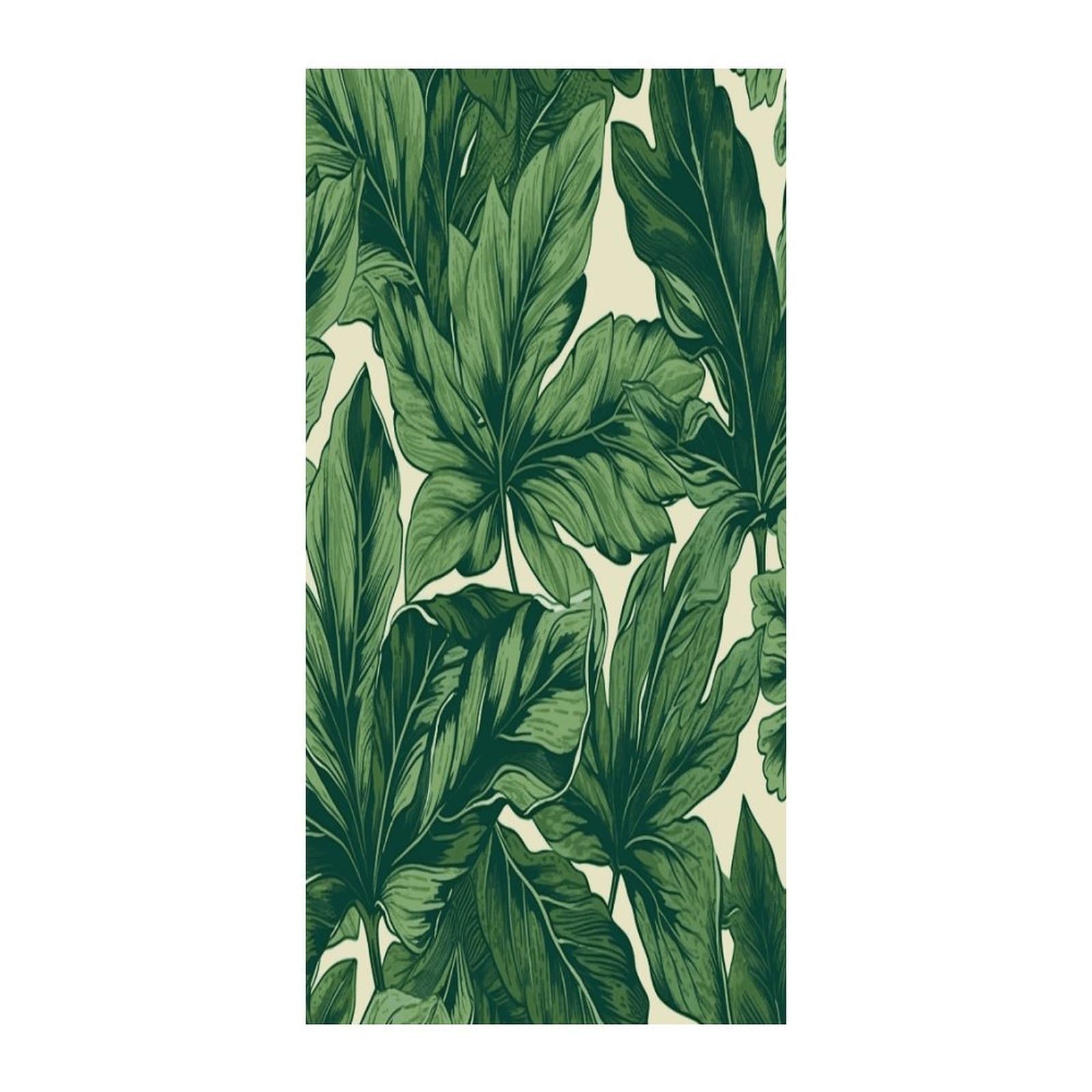 Fekiloot Style Green Foliage Botanical Door Curtain Room Divider Curtains