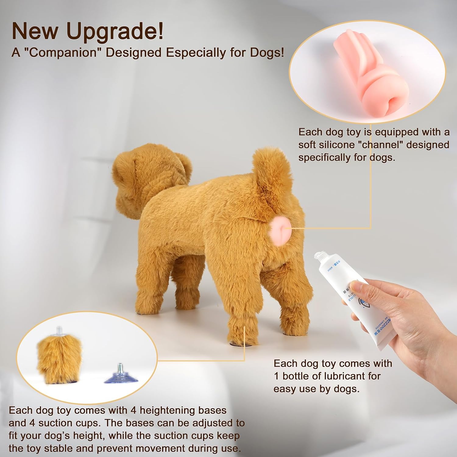 Letalong 2026 New Upgraded Simulation Humping Mating Toy for Male Dogs, Soft Silicone Vent Partner Toy, Interactive Companion Calming Toy for Small Dogs in Estrus