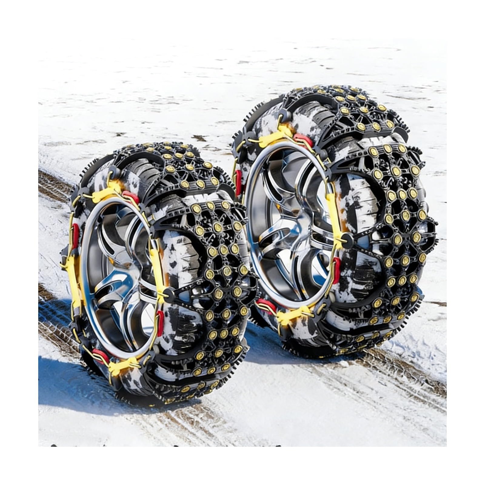 Cadenas Coche Nieve,Cadenas Para Ruedas De Coche, For Nieve,Para Camionetas, Suv, AutomóViles, Paquete De 2 Antideslizantes, Con DiseñO Reflectante Nocturno(185/55 R16)