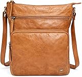 Real Leather Crossbody Bags Purses for Women Shoulder Handbags Crossover Handmade Stylish Trendy Pocketbook (Cognac Multi-Wax)
