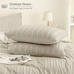JELLYMONI Light Khaki Striped Tufted Duvet Cover Set Full Size | Perfect for Teen Bedrooms,Soft Textured Comfort,Matching Storage Bag,8 Corner Ties & Hidden Zipper,Oeko-Tex Certified