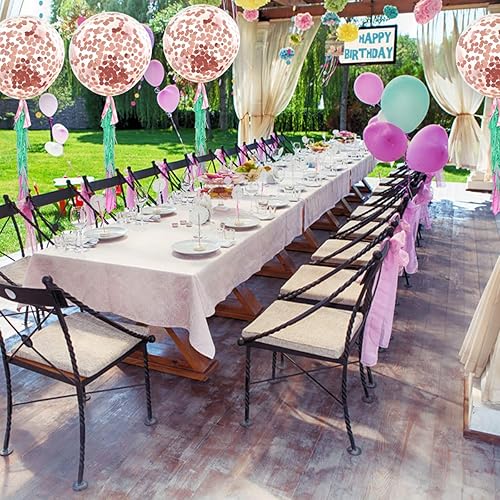 Miniatura 3 de Globos gigantes gigantes gigantes de 36 pulgadas con confeti de oro rosa (calidad premium de helio) Pkg6, para cumpleaños, boda, sesión de fotos y