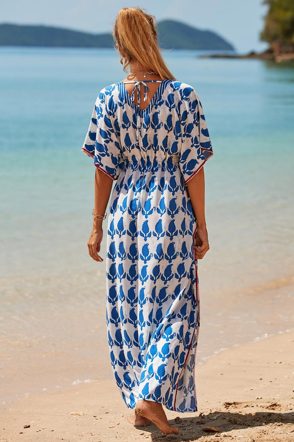 CHERRY CAT Beach Dress Swim Cover Up Summer Dress Swimwear Cover Ups - Image 4