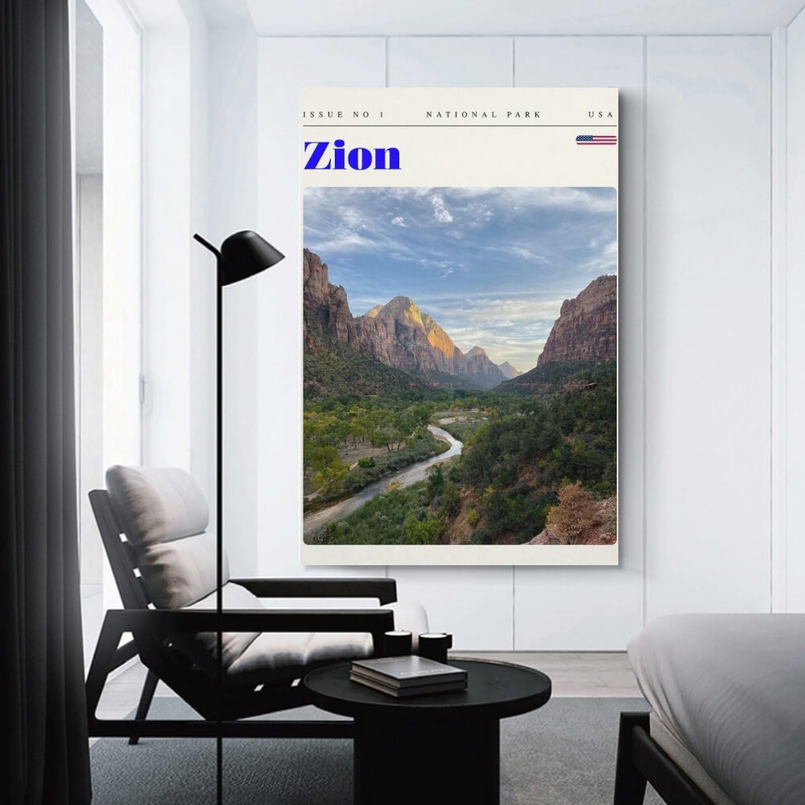 Junmoney Wall Art Print Zion National Park Travel Art, 16x24inch(40x60cm), for Living Room, Bedroom Or Home Office, Thoughtful Wall Decor for Art Lovers