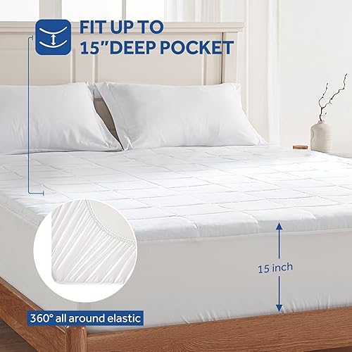 Miniatura 5 de Sealy Protector de colchón eléctrico tamaño matrimonial, 10 ajustes de calefacción, calentador de cama con un solo controlador y apagado automático