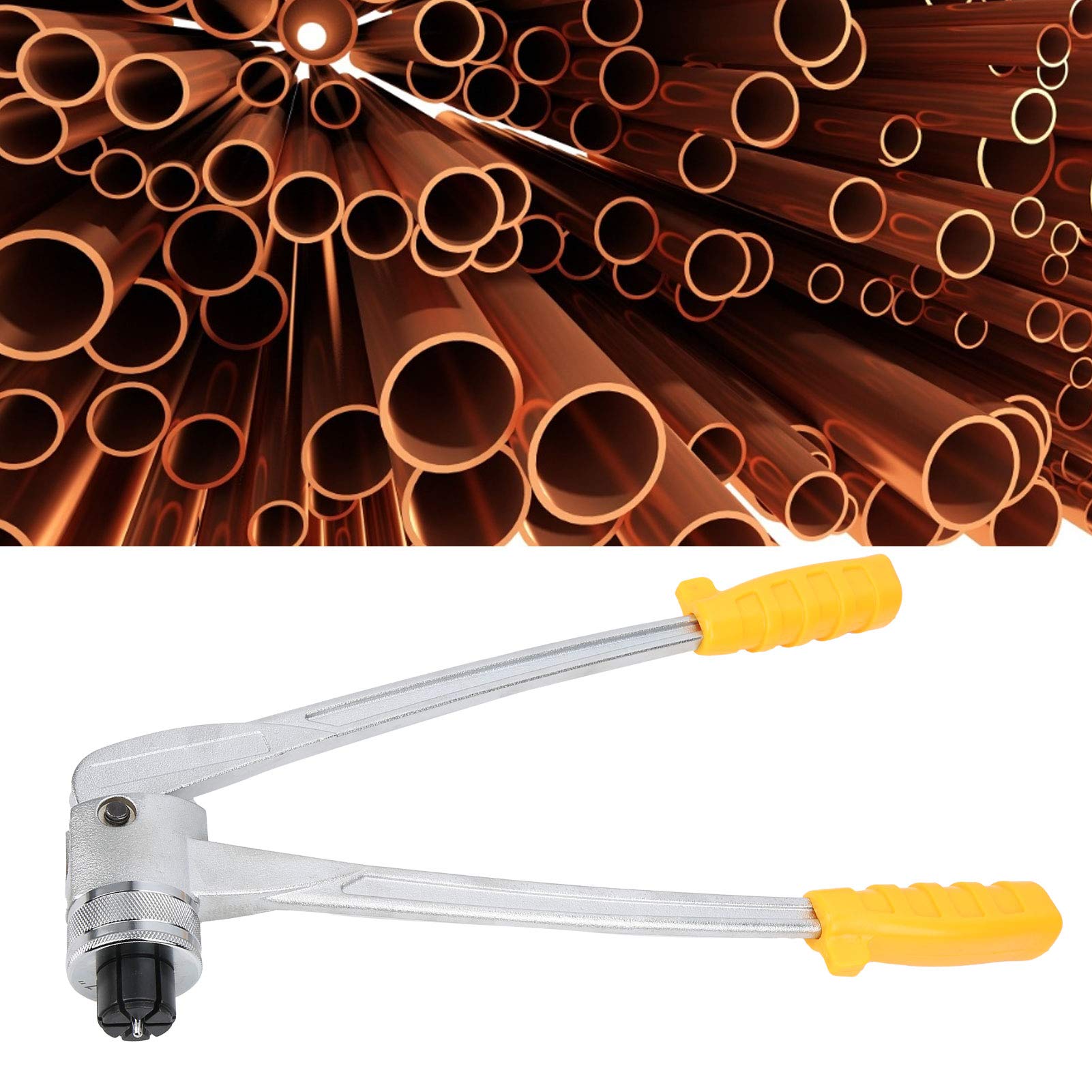 Zestaw narzędzi do roztłaczania rur dźwigniowych, zestaw narzędzi do zaciskania rur 3/8" do 1-1/8" ODT, do rozwiercania miedzi, z 7 głowicami roztłaczającymi