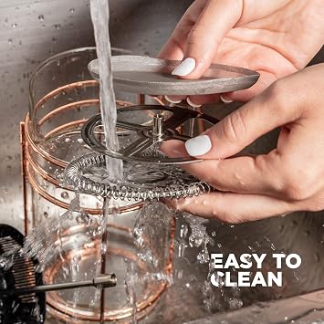 French Press and Tea Maker - 1000ml Coffee Maker Press - Premium Coffee Press with Rose Gold Finish - Thick Glass and Stainless Steel Coffee Brewer - French Press Coffee Maker for Tea, Latte, Expresso