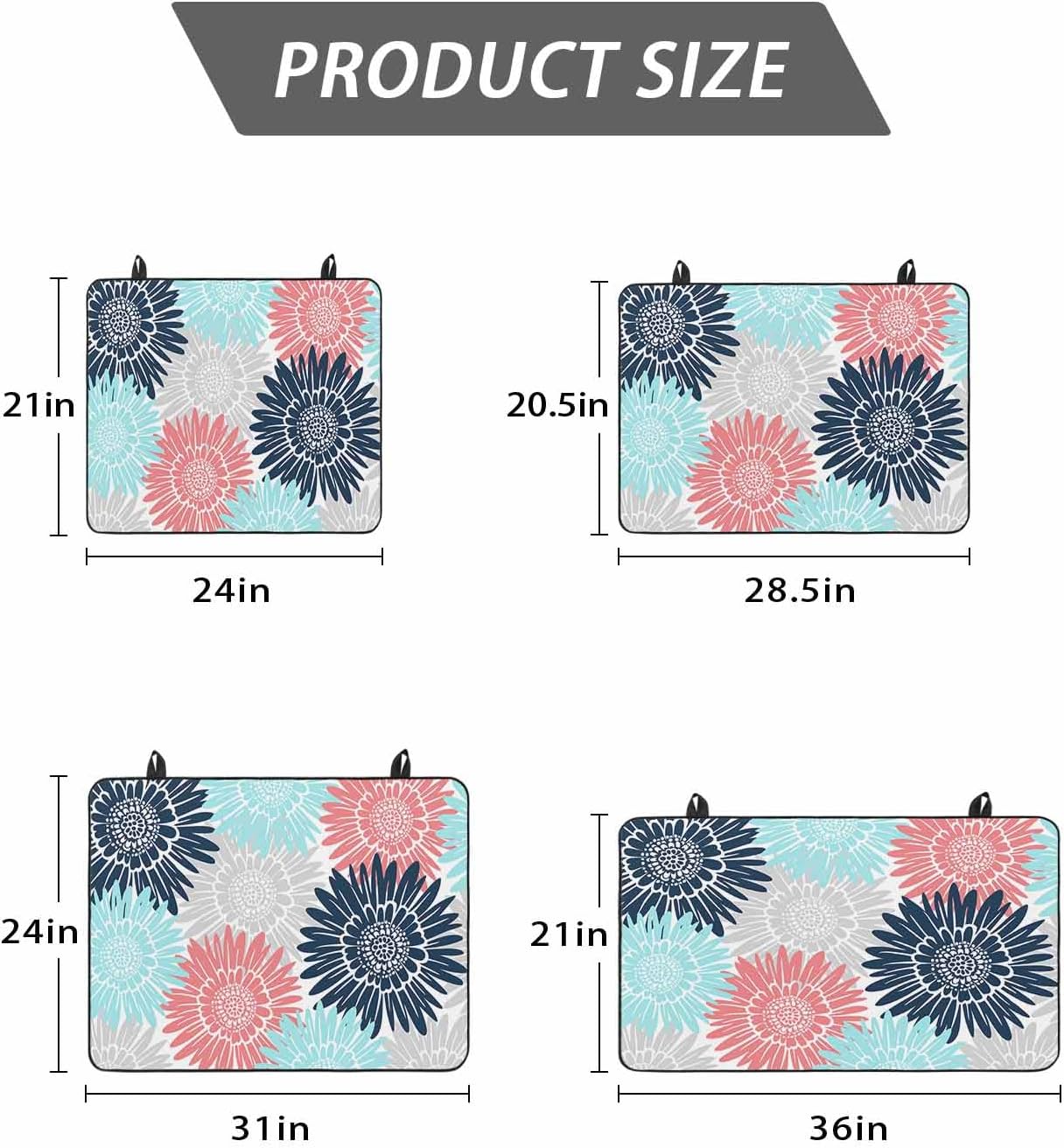 Stove Top Cover Bloom Sunflower Stove Cover for Electric Stove Top Pink Blue Blooming Floral Glass Cooktop Covers Anti-Slip Mat Heat Resistant Countertop Protector Kitchen Decor 31"x24"