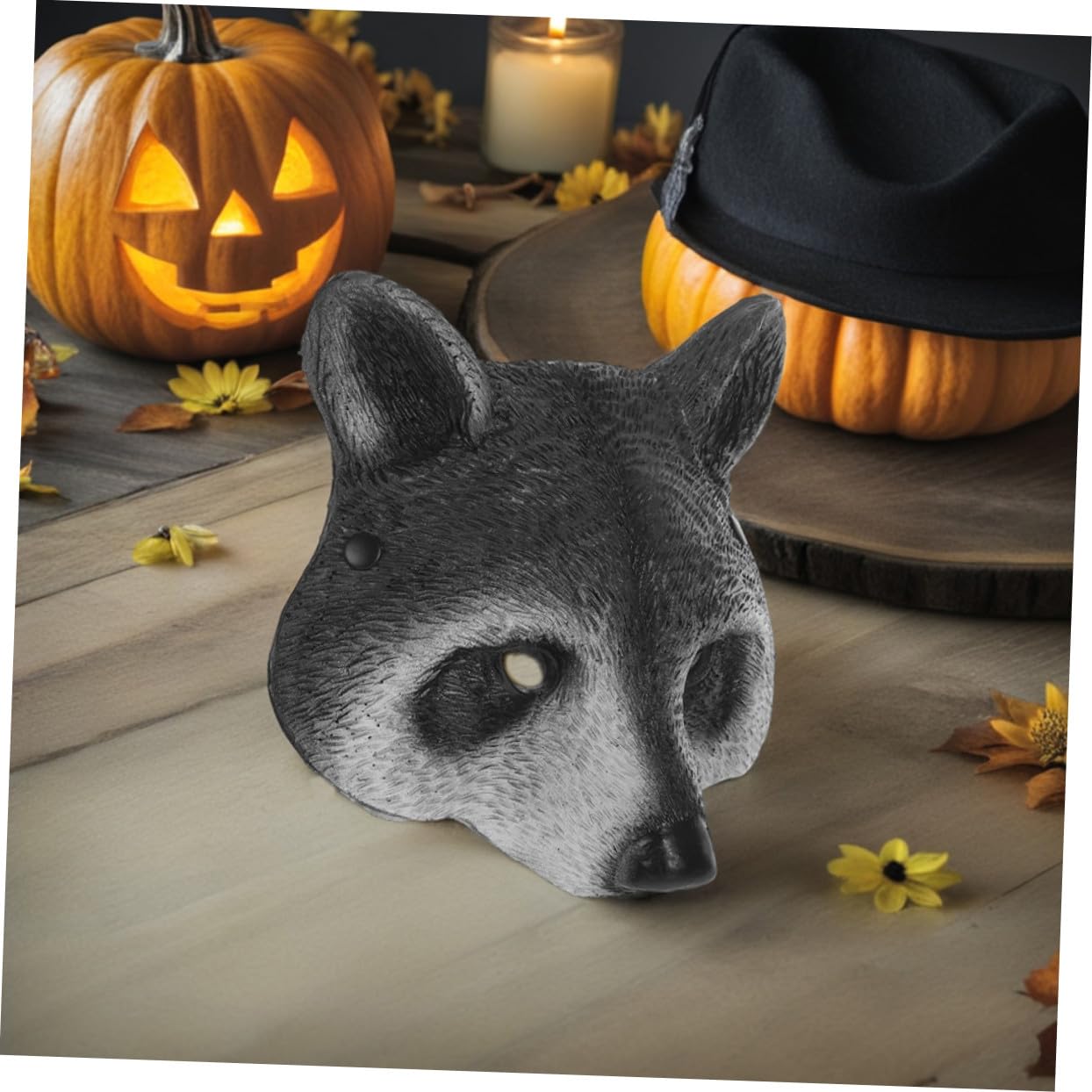 2 Pezzi Maschere Animali Zoo in Schiuma PU Maschera Procione Realistica per Halloween e Cosplay Leggera e Confortevole per Party