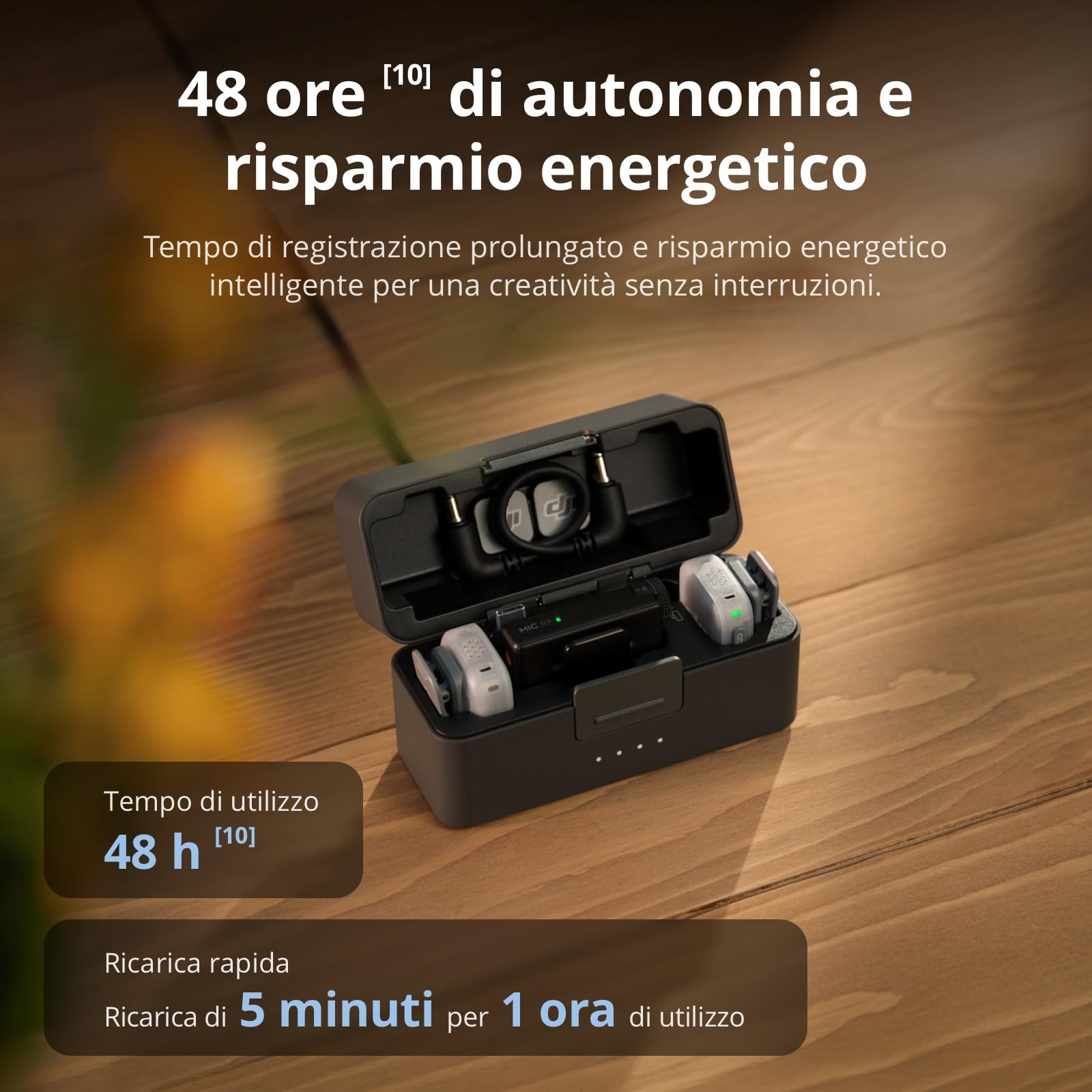 DJI Mic Mini 2 microfono wireless lavalier professionale per iPhone Android PC vlog live streaming