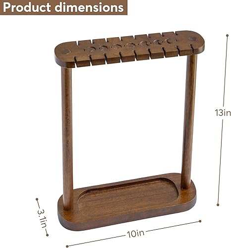 Miniatura 2 de Soporte de exhibición de péndulo con bandeja, soporte de madera para collares, soporte de cristal para 17 péndulos y colgantes, decoración estética