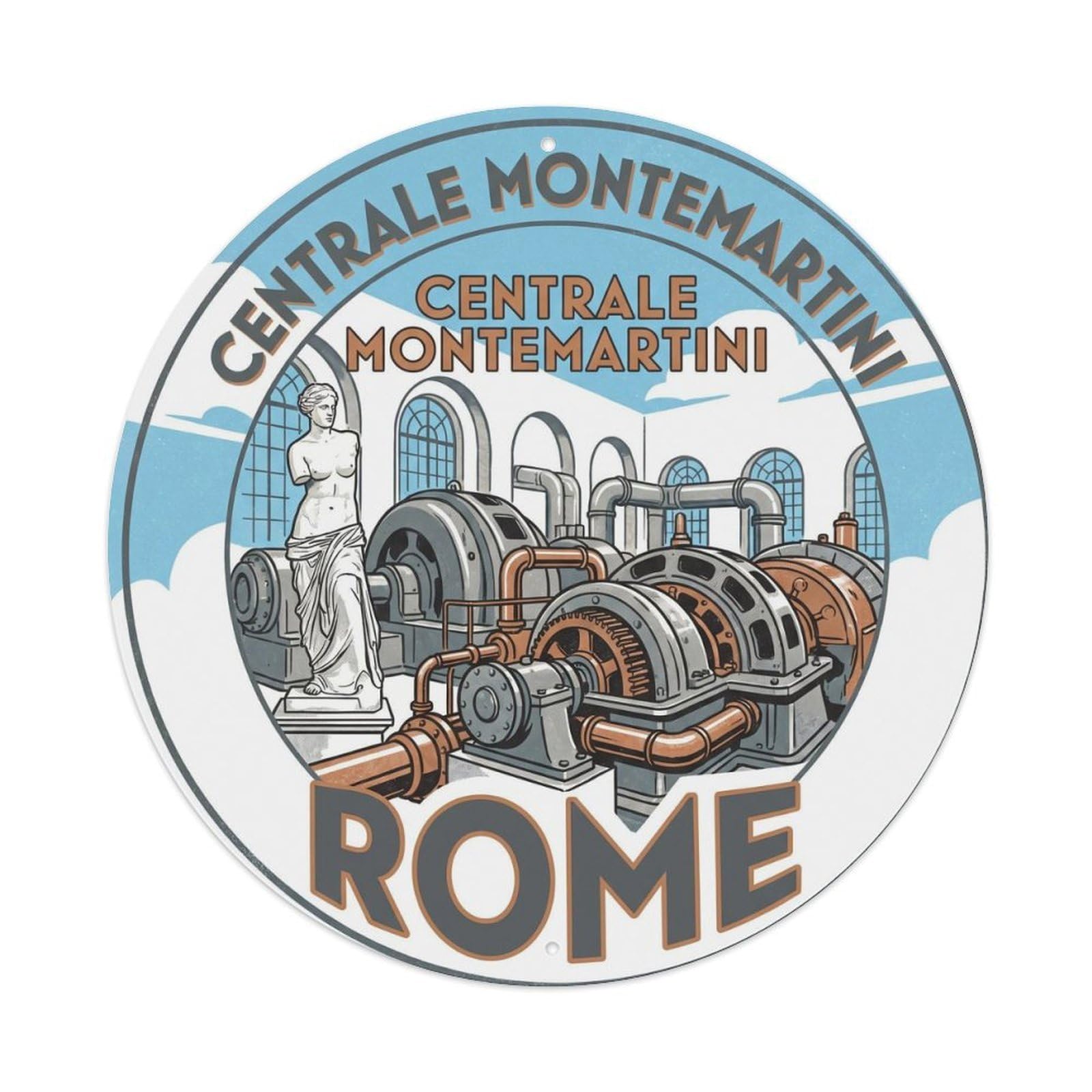 Centrale Rome Italy Landmark Travel Retro Metal Tin Sign