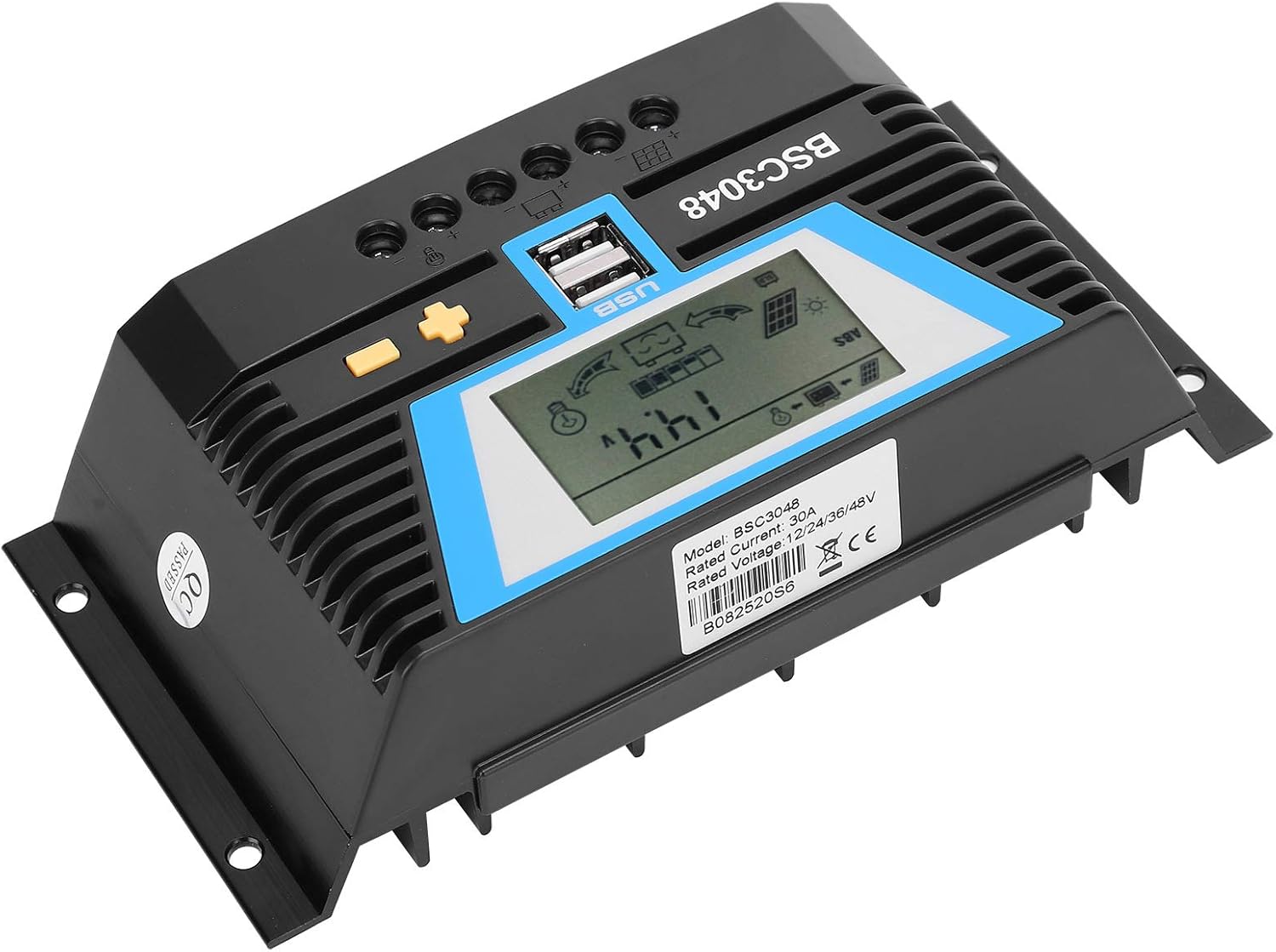 Solar Controller, Solar Controller Intelligent Erengy Controller Strong and 12V/24V/36V/48V BSC3048 Solar Controller for Variety Batteries