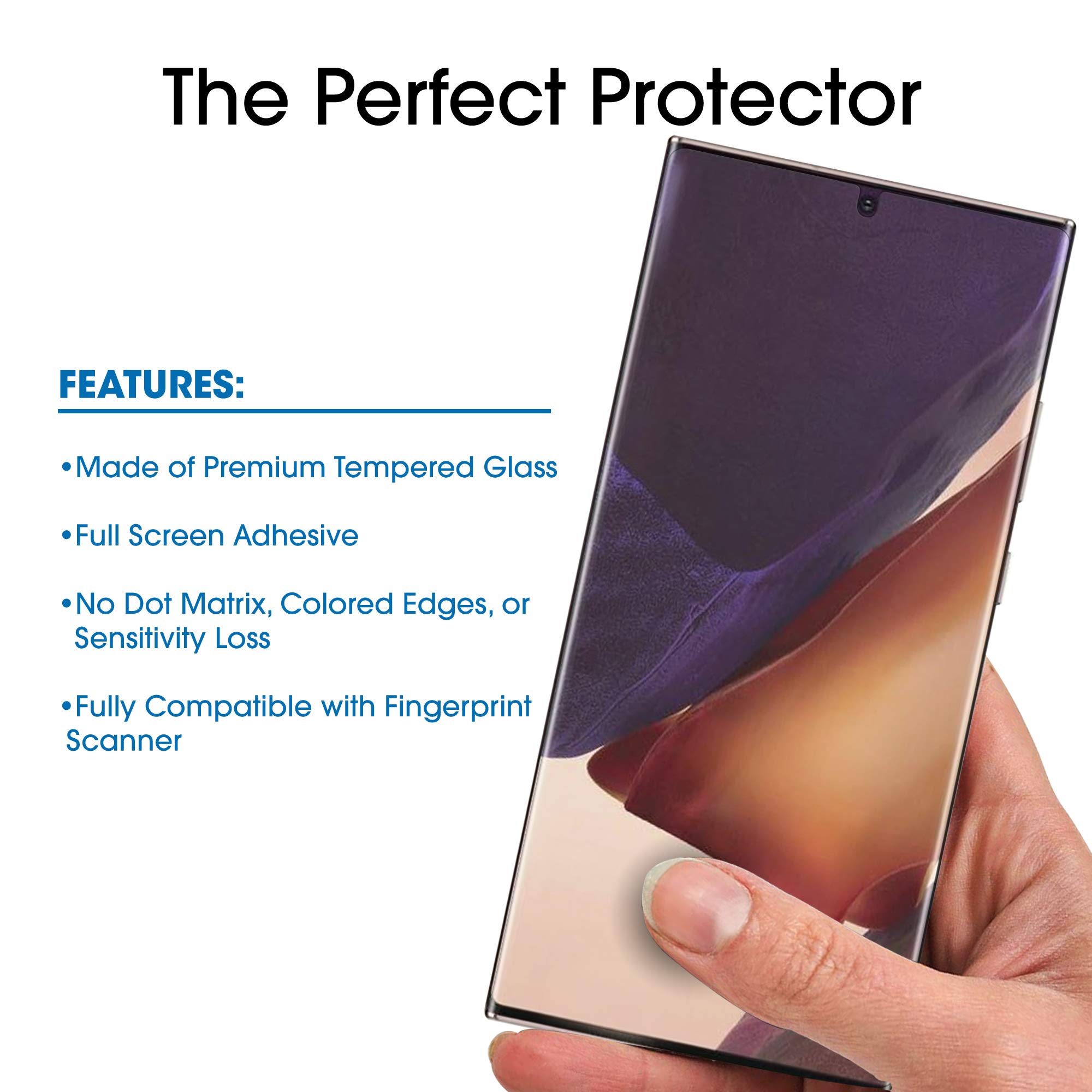 AmFilm Ultra Glass Screen Protector per Galaxy Note 20 Ultra (Confezione da 2) Applicazione Gel UV Gel Vetro Temperato Compatibile con UltraSonic FingerPrint Scanner per Galaxy Note 20 Ultra (2020)