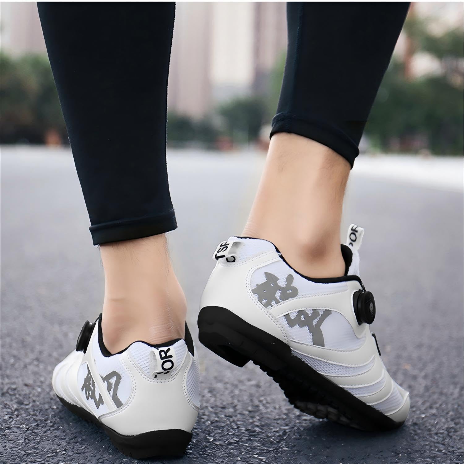 Scarpe da Ciclismo Uomo Donna, Scarpe da Strada E da Mountain Bike, Unisex MTB Flat Pedal Shoe, ScarpeCiclismo All'aperto per Bici, con Riflettenti/Gomma Suola 36-47 EU