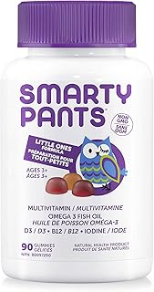 SmartyPants Little Ones Formula Daily Gummy Multivitamin: Vitamin C, D3, & Zinc for immunity, Gluten Free, Omega 3 Fish Oil (DHA/EPA), Vitamin B6, Methyl B12, 90 Count (30 Day Supply)