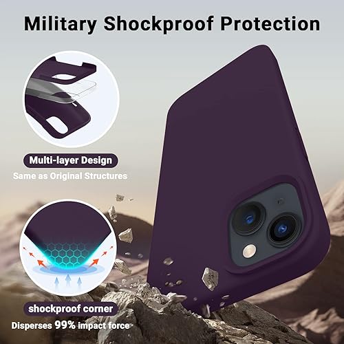 Miniatura 3 de AOTESIER Funda diseñada para iPhone 13, serie ultra delgada de silicona, funda protectora de cuerpo completo con forro de microfibra suave