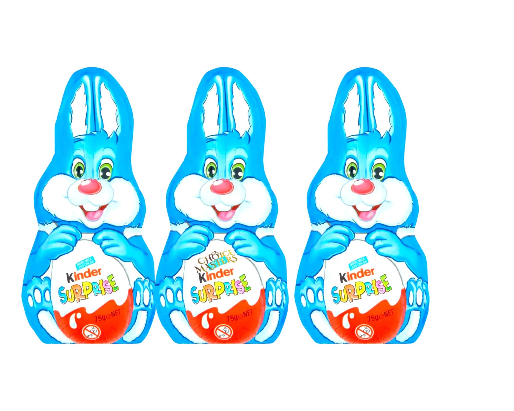 Easter 2023 | 3 X Kinder Easter Bunny With Surprise 75g | Delicious Fine Milk Chocolate | With A Toy Surprise | Great For Easter Egg Hunts | 3 x 75g