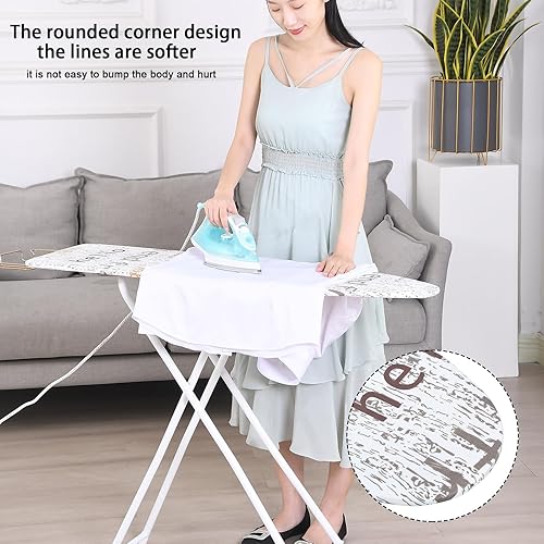 Miniatura 2 de Tabla de planchar de tamaño completo, tabla de planchar ajustable en altura, tabla de ionización resistente con soporte de hierro y cubierta