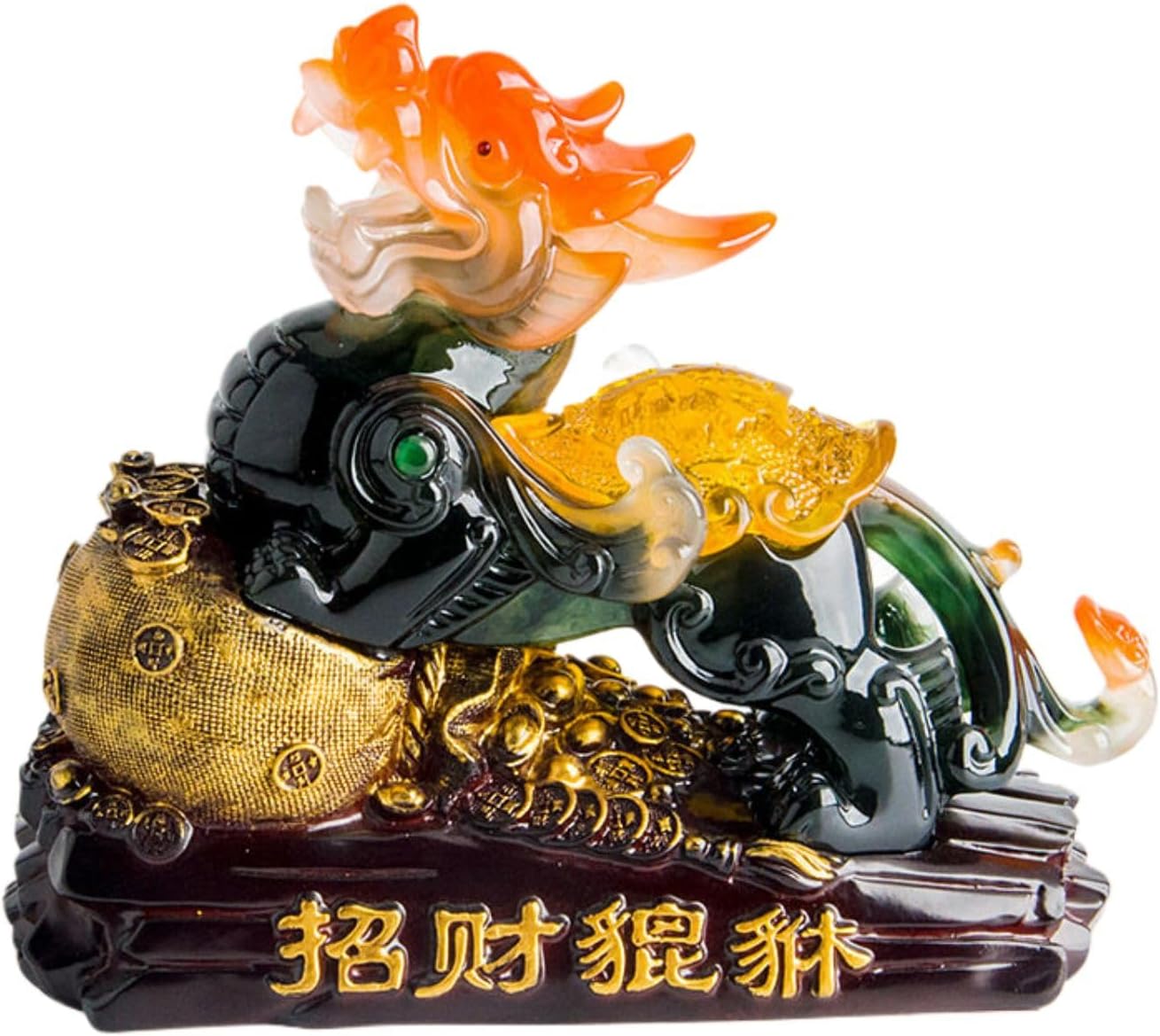 家居客厅装饰品 一对皮休貔貅 piyao Practical Gifts for Birthday, Easter, Christmas 办公室桌面摆件 Feng Shui Home Office Decor Chinese Gifts 树脂工艺品 7784
