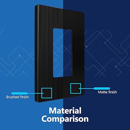 Miniatura 25 de LIDER - Cubierta decorativa de interruptor doble con acabado mate, placa de pared sin tornillos, tamaño mediano, 2 bandas, 4.88 x 4.92 pulgadas