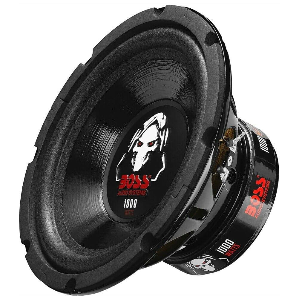 KIT SET PER BOSS AUDIO SYSTEMS P80DVC 1 subwoofer da 20 cm 200 mm 8", doppia bobina 4+4 ohm, 500 watt rms 1000 watt max, 88 db sp,l per cofano, bagagliaio, auto, 1 pezzo