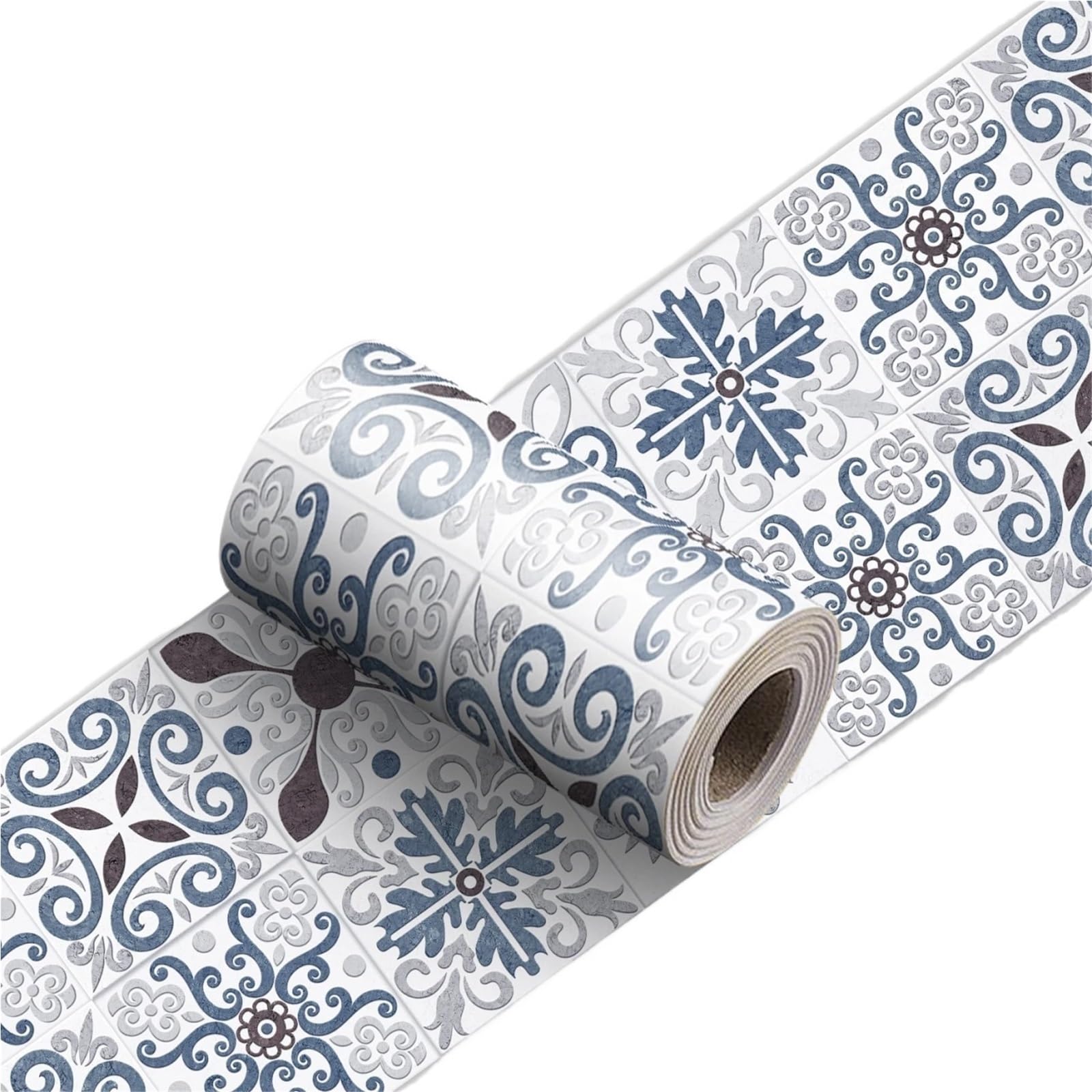 XCTDSVAH Wallpaper Border Tiles Waist Line Decorative Strip Bathroom Skirting Peel Stick Kitchen Backsplash Ceramic Wall Sticker(YX-179,15cmX240cmX1roll)