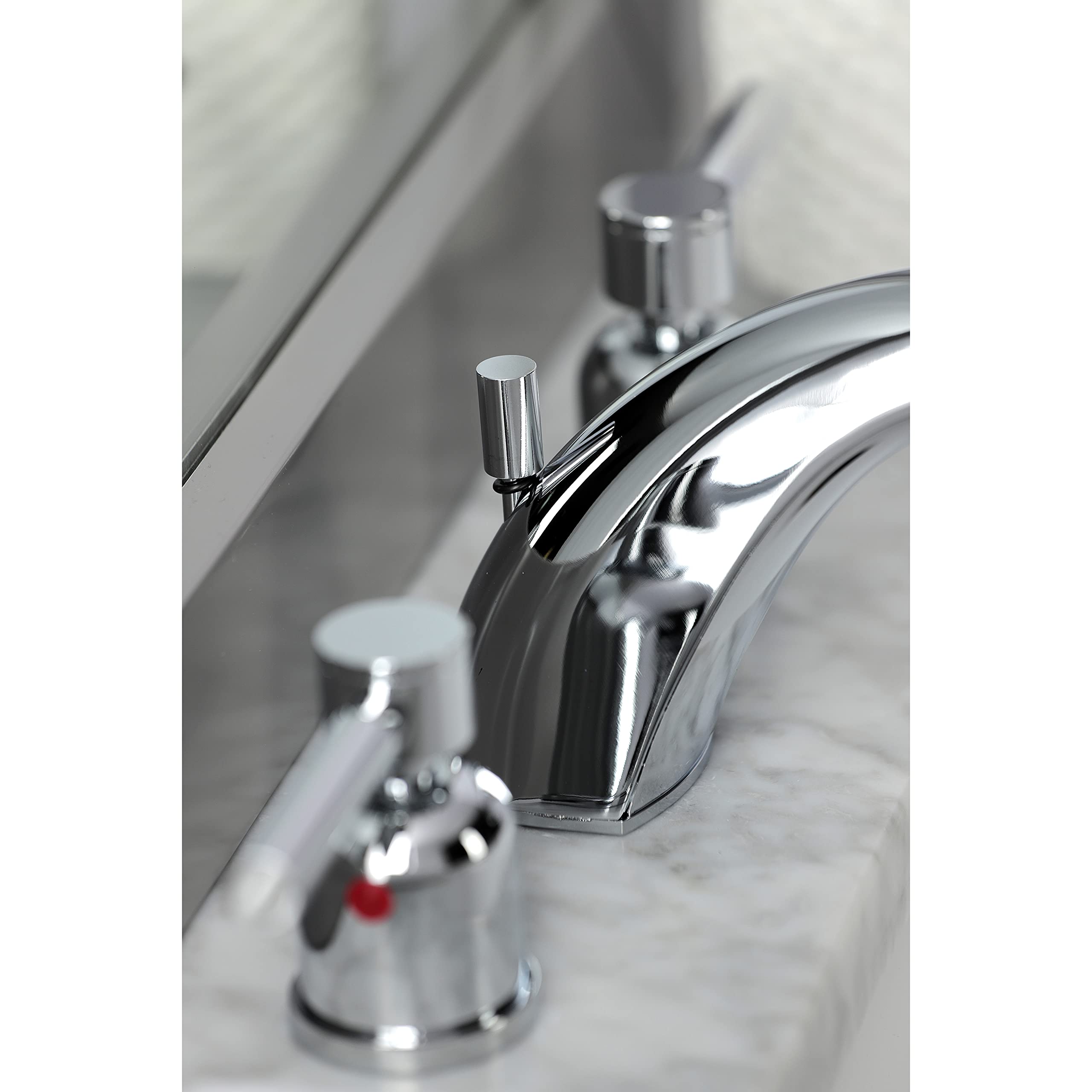 Kingston Brass FB8951DL Llave de Lavabo Amplia de 10,16 a 20,32 cm con Ventana emergente, Cromo Pulido