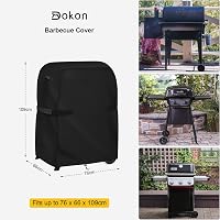 Dokon Vízálló Grill Takaró 76x66x109cm - Oxford 420D Szövet, Állítható Pántok, UV Védelem, Szélálló Kerti Grillsütő Huzat Fekete 2