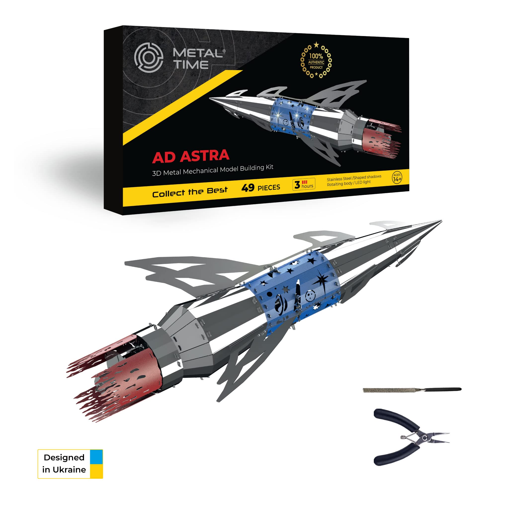 METAL-TIME Modello a razzo spaziale profondo Kit modello in metallo Cosmos Rocket Kit modelli 3D in metallo per costruire per adulti modello stazione spaziale AD Astra
