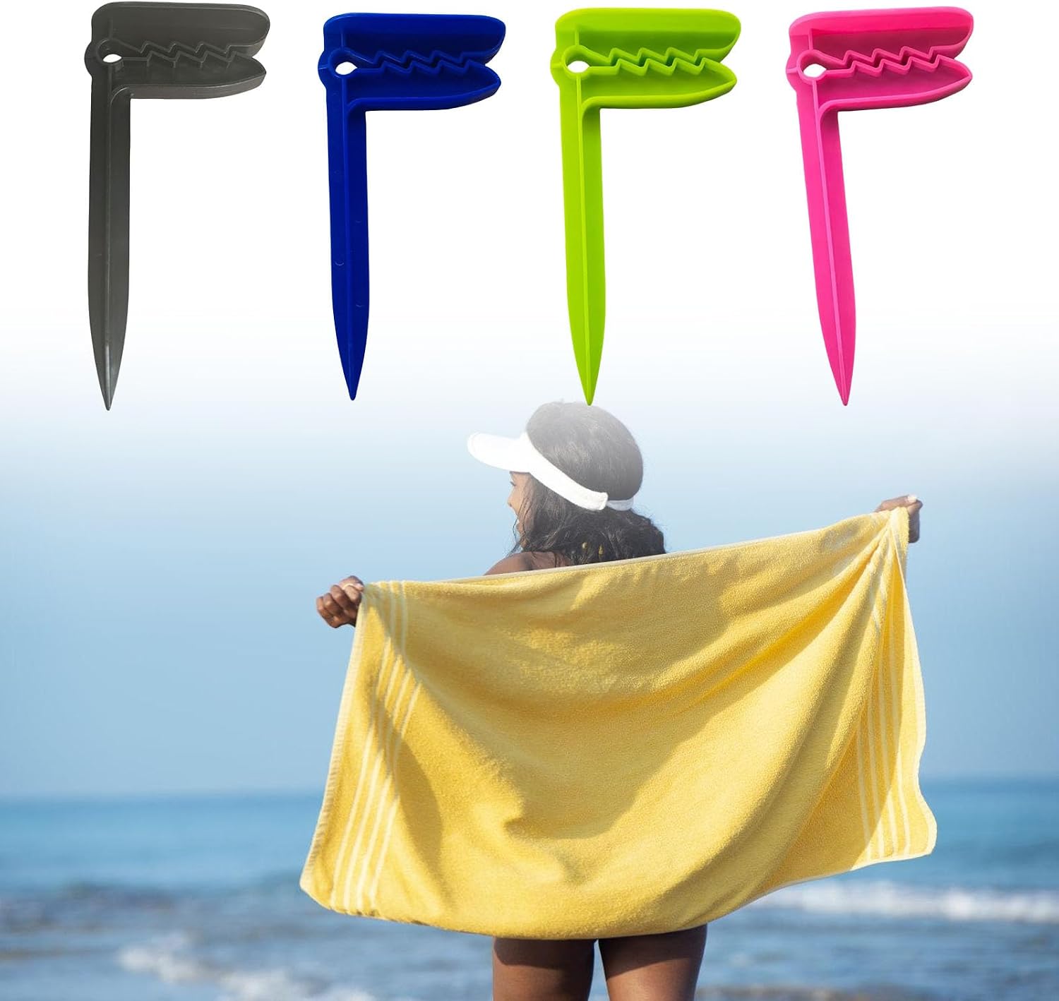 Camping Gear, 8pcs Beach Towel Clip Outdoor Decorative Clothespins Sheet Holder for Outdoor Camping Picnics image 3